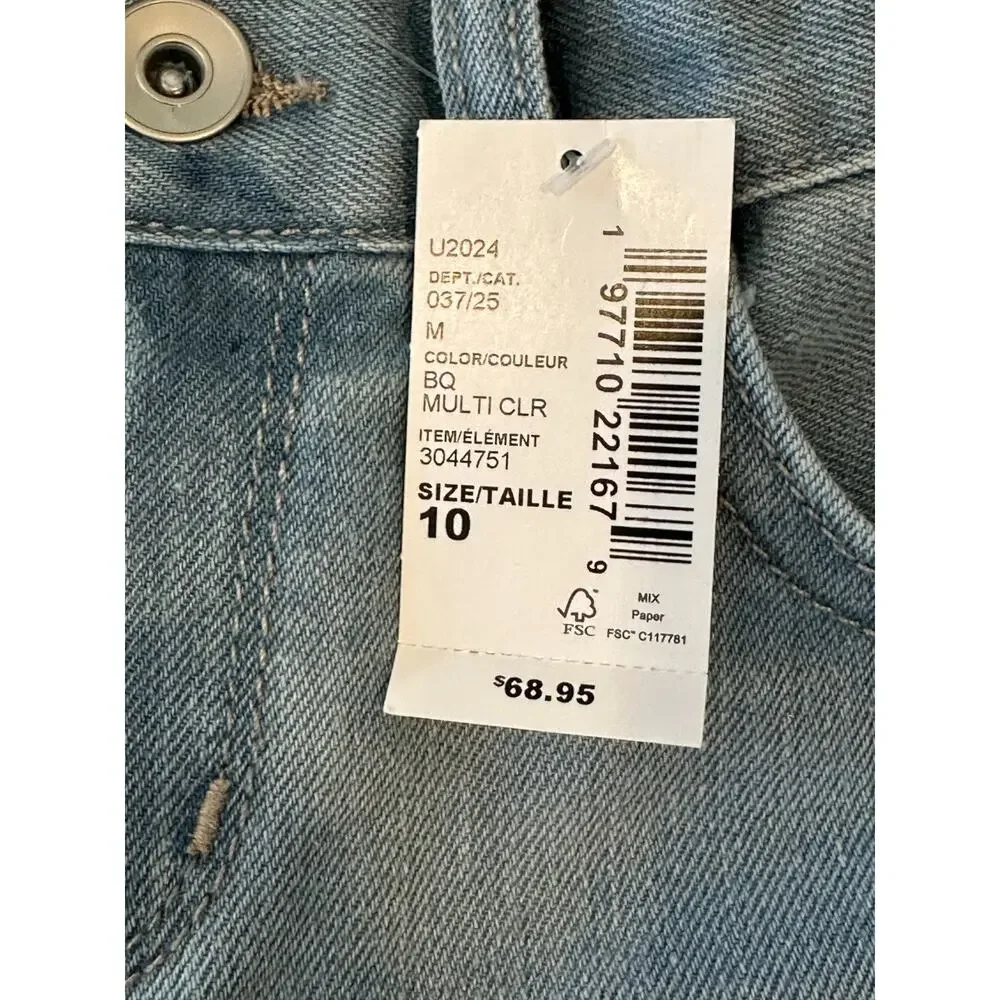 The Children's Place Girls Light Wash Denim Shorts Size 10 Adjustable Waist NWT